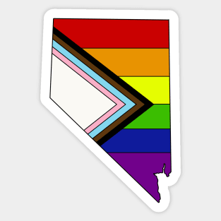 Progress pride flag - Nevada Sticker